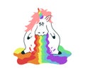 Cute unicorn puke rainbow.